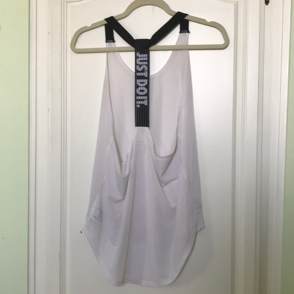 Nike Dri Fit Racerback Tank size medium white black - Picture 2 of 3